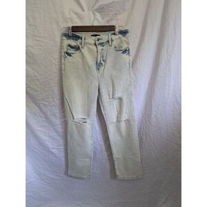 Kendall & Kylie‎ The Mom High Rise Strait Jeans Sz 29 Washed Out Distressed 90's